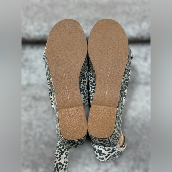 NEW Dolce Vita Leather Cheetah Lenni Open-Toe Wrap Wedge Sandals Women’s 10 - Picture 9 of 9